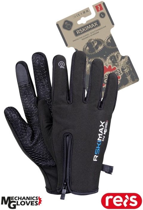 RĘKAWICE OCHRONNE RSKIMAX POLAR SOFTSHELL CZARNE