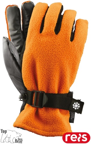 RĘKAWICE OCHRONNE RSNOWING OCIEPLANE POLAR POMARAŃCZOWO-CZARNE
