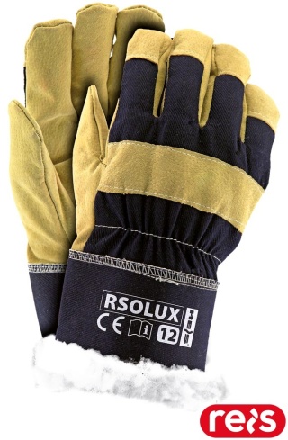 RĘKAWICE OCHRONNE RSOLUX OCIEPLANE SKÓRA ŚWIŃSKA