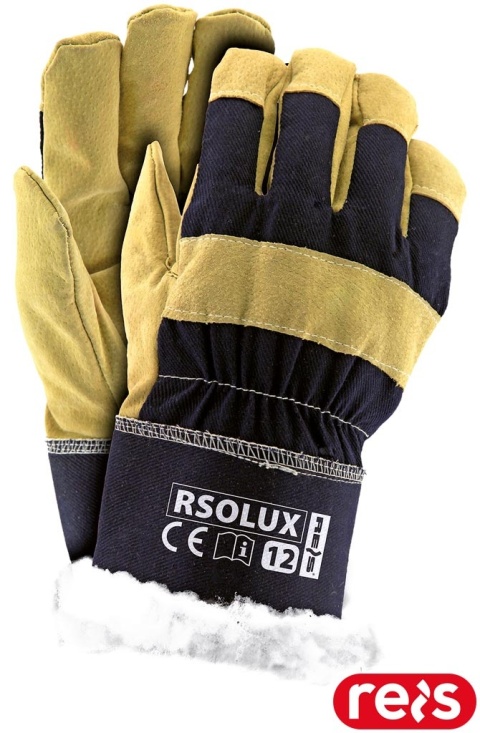 RĘKAWICE OCHRONNE RSOLUX OCIEPLANE SKÓRA ŚWIŃSKA