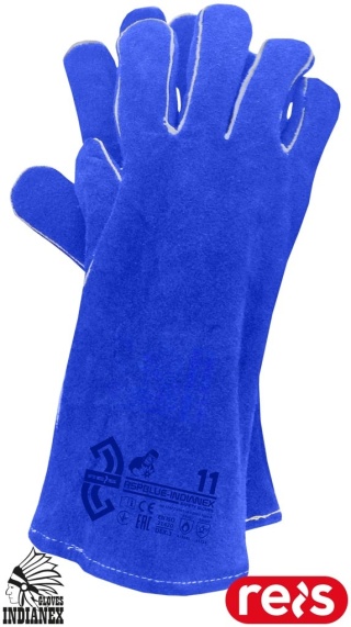 RĘKAWICE OCHRONNE RSPBLUE-INDIANEX SPAWALNICZE SKÓRA BYDLĘCA DWOINA