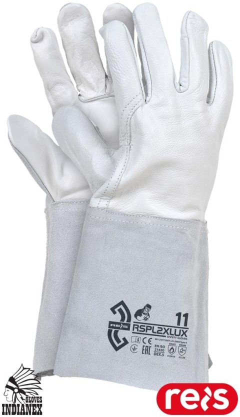 RĘKAWICE OCHRONNE RSPL2XLUX SPAWALNICZE SKÓRA BYDLĘCA DWOINA I LICO