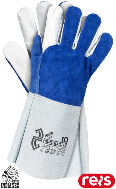 RĘKAWICE OCHRONNE RSPLBLULUX SPAWALNICZE SKÓRA BYDLĘCA DWOINA I LICO