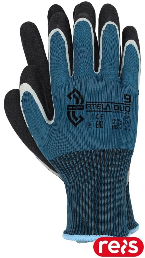 RĘKAWICE OCHRONNE RTELA-DUO PODWÓJNY LATEKS 12PAR