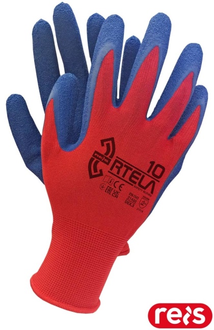 RĘKAWICE OCHRONNE RTELA CZERWONO-NIEBIESKIE 12par