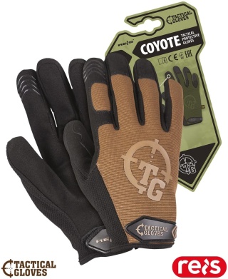 RĘKAWICE OCHRONNE TAKTYCZNE COYOTE REGULACJA NA NADGARSTKU COYOTE