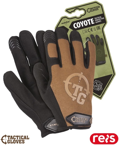 RĘKAWICE OCHRONNE TAKTYCZNE COYOTE REGULACJA NA NADGARSTKU COYOTE