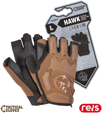 RĘKAWICE OCHRONNE TAKTYCZNE HAWK BEZ KOŃCÓWEK, TRENING, PRACA COYOTE