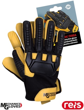 RĘKAWICE OCHRONNE TUKKA SPANDEX, KOZIA SKÓRA ZAPINANE NA RZEP, DLA MECHANIKÓW