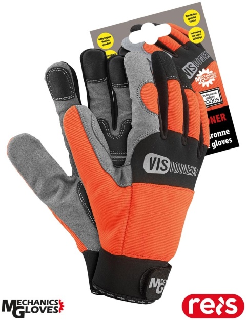 RĘKAWICE OCHRONNE VISIONER SPANDEX WZMOCNIONE PCV, DLA MECHANIKÓW