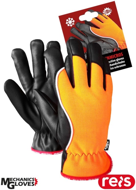 RĘKAWICE OCHRONNE WINMICROS OCIEPLANE FLUO ,DLA MECHANIKÓW