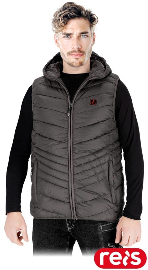 BEZRĘKAWNIK OCHRONNY OCIEPLANY PALASO PIKOWANY GRAFITOWY