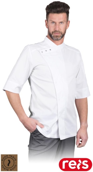 BLUZA KUCHARSKA OCHRONNA PESANTE Z KRÓTKIM RĘKAWEM, ZAPINANA NA ZATRZSKI