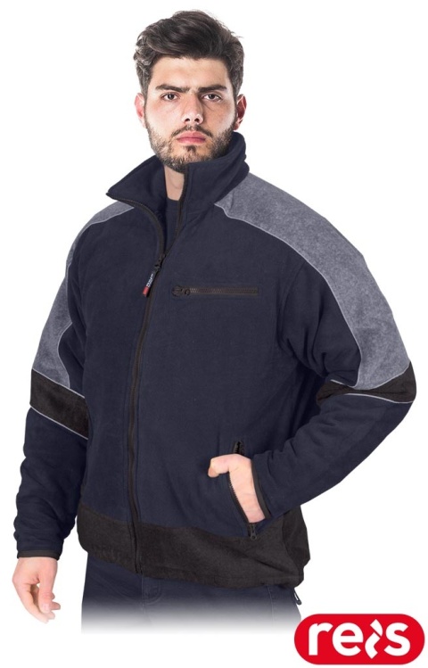 BLUZA OCHRONNA OCIEPLANA Z POLARU POLAREX PIKOWANA PODSZEWKA GRANATOWO-SZARY