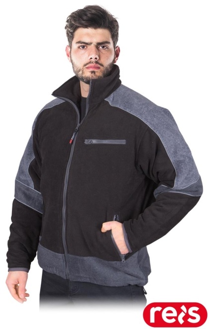 BLUZA OCHRONNA OCIEPLANA Z POLARU POLAREX PIKOWANA PODSZEWKA CZARNO-SZARY