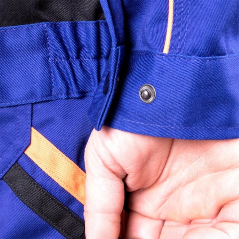 BLUZA OCHRONNA PROX SYSTEM WENTYLACJI, KIESZEŃ NA TELEFON NIEBIESKO-CZARNO-POMARAŃCZOWA