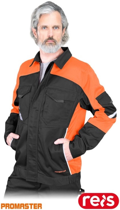 BLUZA OCHRONNA PROX SYSTEM WENTYLACJI, KIESZEŃ NA TELEFON CZARNO-POMARAŃCZOWO-SZARA