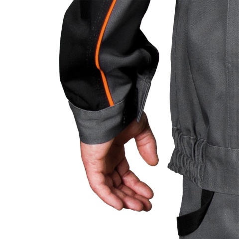 BLUZA OCHRONNA PRO SYSTEM WENTYLACJI, KIESZEŃ NA TELEFON, NIEBIESKO-CZARNO-POMARAŃCZOWA