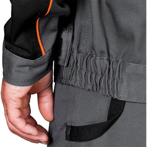 BLUZA OCHRONNA PRO SYSTEM WENTYLACJI, KIESZEŃ NA TELEFON, NIEBIESKO-CZARNO-POMARAŃCZOWA