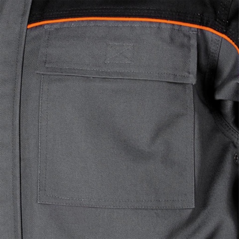 BLUZA OCHRONNA PRO SYSTEM WENTYLACJI, KIESZEŃ NA TELEFON, CZARNO-POMARAŃCZOWO-SZARA