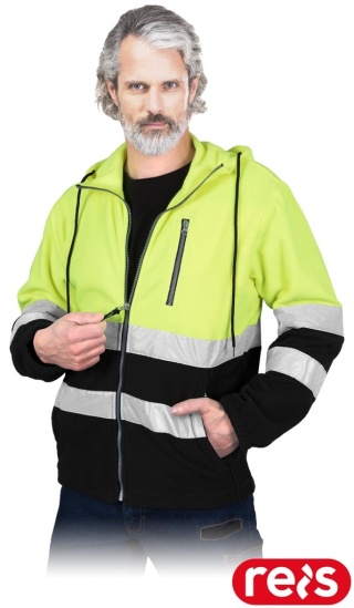 BLUZA OCHRONNA Z POLARU POLSTRIP ŻÓŁTO-CZARNA