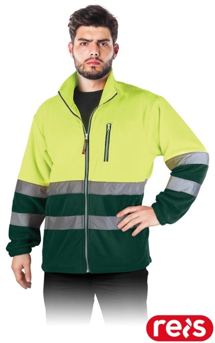 BLUZA OCHRONNA Z POLARU POLSTRIP ŻOŁTO-ZIELONA