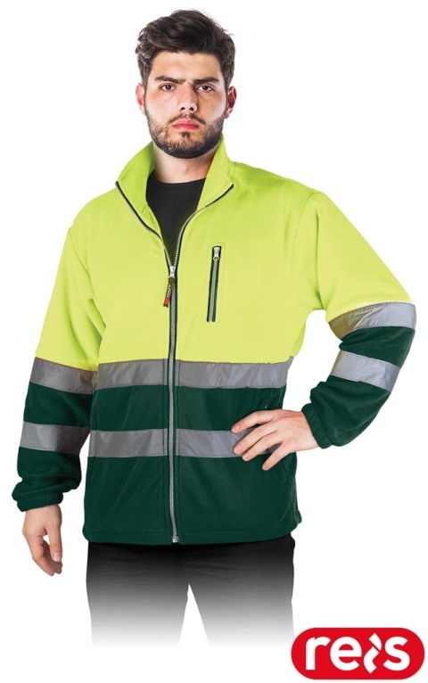 BLUZA OCHRONNA Z POLARU POLSTRIP ŻOŁTO-ZIELONA