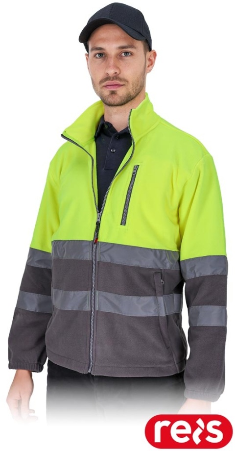 BLUZA OCHRONNA Z POLARU POLSTRIP ŻÓŁTO-SZARA