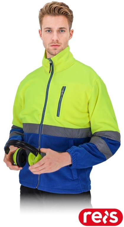 BLUZA OCHRONNA Z POLARU POLSTRIP ŻÓŁTO-NIEBIESKA