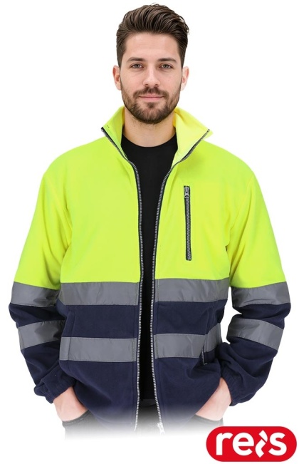 BLUZA OCHRONNA Z POLARU POLSTRIP ŻÓŁTO-GRANATOWA
