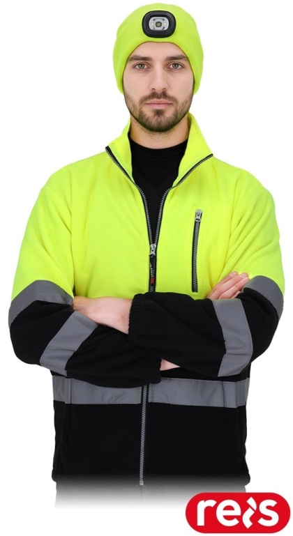 BLUZA OCHRONNA Z POLARU POLSTRIP ŻÓŁTO-CZARNA