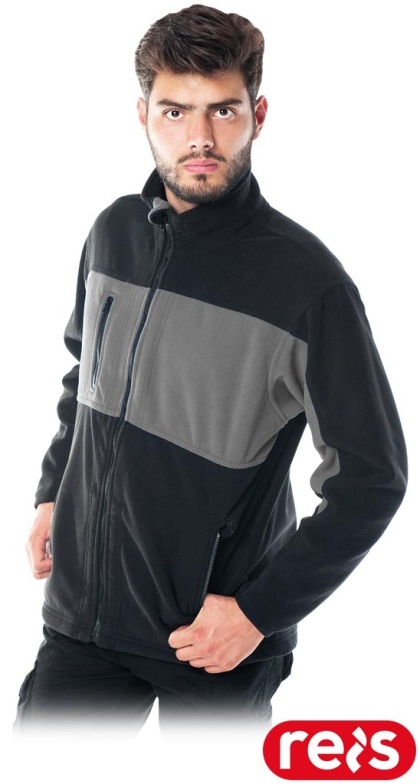 BLUZA Z POLARU OCHRONNA POLAR-DOBLE SZARO-CZARNY
