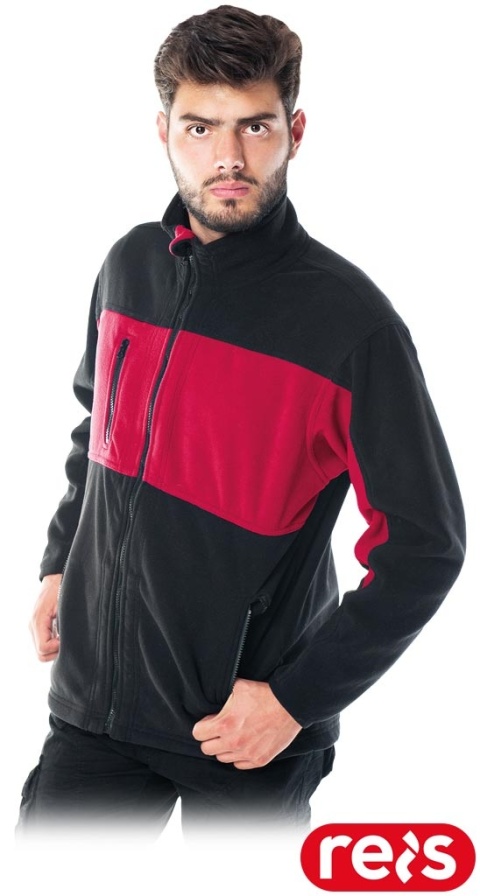 BLUZA Z POLARU OCHRONNA POLAR-DOBLE CZERWONO-CZARNY