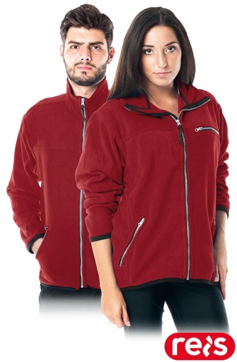 BLUZA Z POLARU OCHRONNA POLAR-HONEY UNISEX CIEMNOCZERWONY