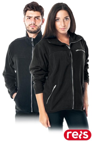 Bluza robocza polarowa HONEY czarna ocieplana na zamek kieszenie BHP UNISEX