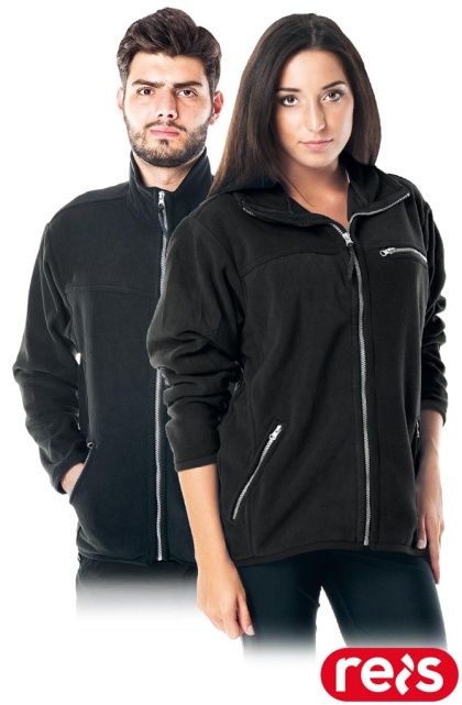 Bluza robocza polarowa HONEY czarna ocieplana na zamek kieszenie BHP UNISEX