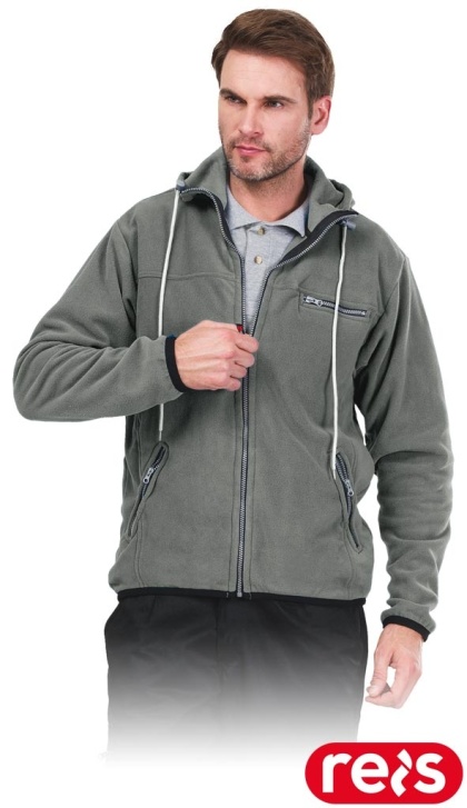 BLUZA Z POLARU OCHRONNA POLAR-HOOD Z KAPTUREM SZARY