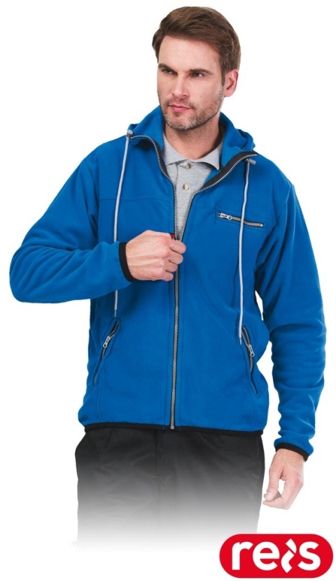 BLUZA Z POLARU OCHRONNA POLAR-HOOD Z KAPTUREM NIEBIESKI