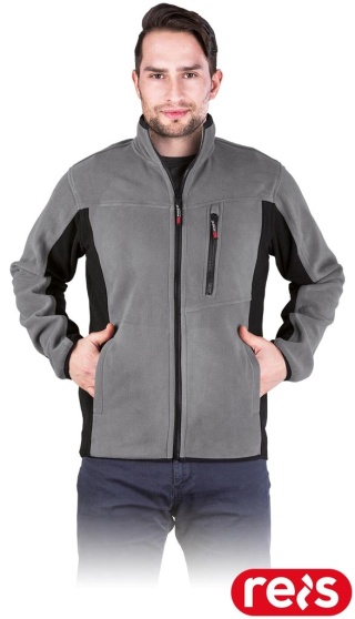 BLUZA Z POLARU OCHRONNA POLAR-TWIN POLAR SZARO-CZARNY