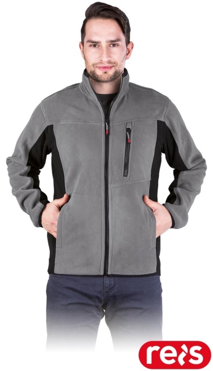 BLUZA Z POLARU OCHRONNA POLAR-TWIN POLAR SZARO-CZARNY