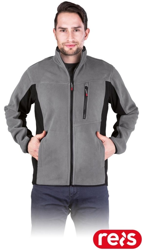 BLUZA Z POLARU OCHRONNA POLAR-TWIN POLAR SZARO-CZARNY