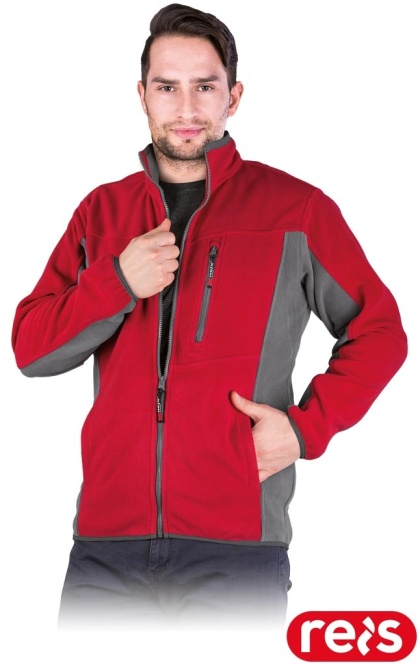 BLUZA Z POLARU OCHRONNA POLAR-TWIN POLAR CZERWONO-SZARY