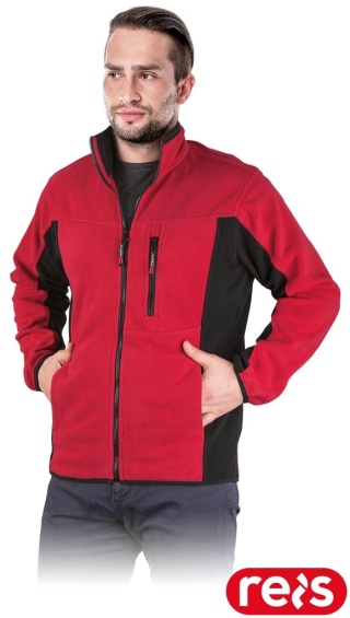 BLUZA Z POLARU OCHRONNA POLAR-TWIN POLAR CZERWONO-CZARNY