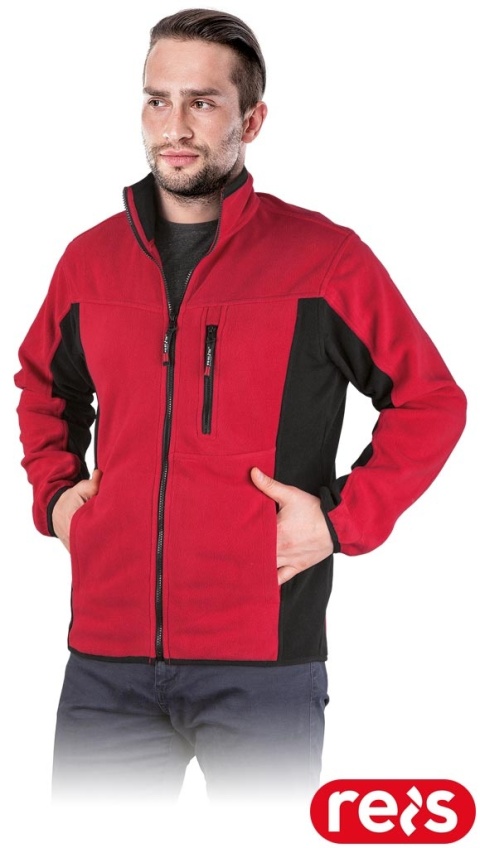 BLUZA Z POLARU OCHRONNA POLAR-TWIN POLAR CZERWONO-CZARNY