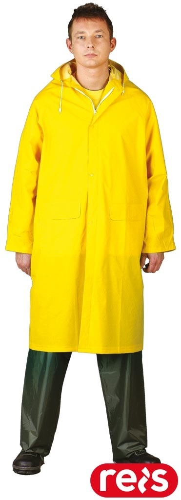 PŁASZCZ OCHRONNY PRZECIWDESZCZOWY PPD Z KAPTUREM ŻÓŁTY