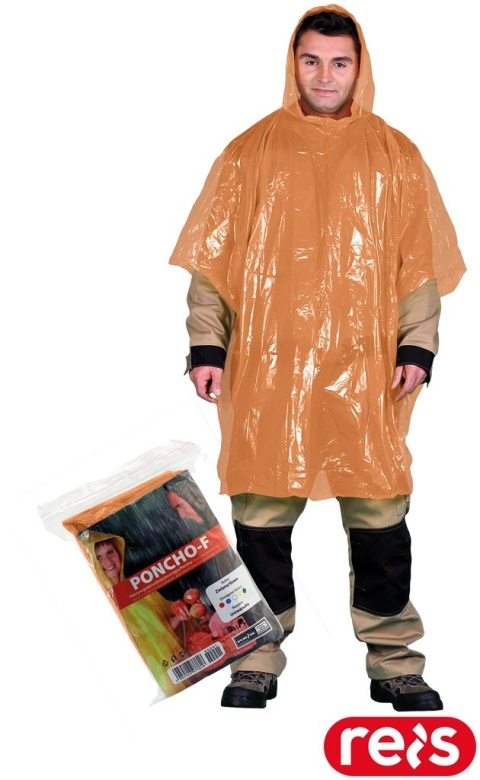 PELERYNA PONCZO OCHRONNE PRZECIWDESZCZOWE POMARAŃCZOWE