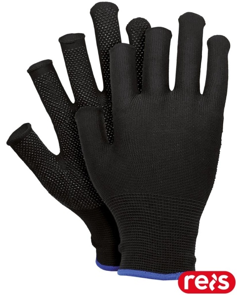 RĘKAWICE OCHRONNE POLFINGER-DOT NAKROPIENIE PCV, BEZ KOŃCÓWEK TRZECH PALCÓW 12PAR