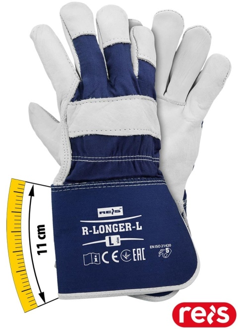 RĘKAWICE OCHRONNE R-LONGER-L SKÓRA BYDLĘCA LICOWA 12PAR