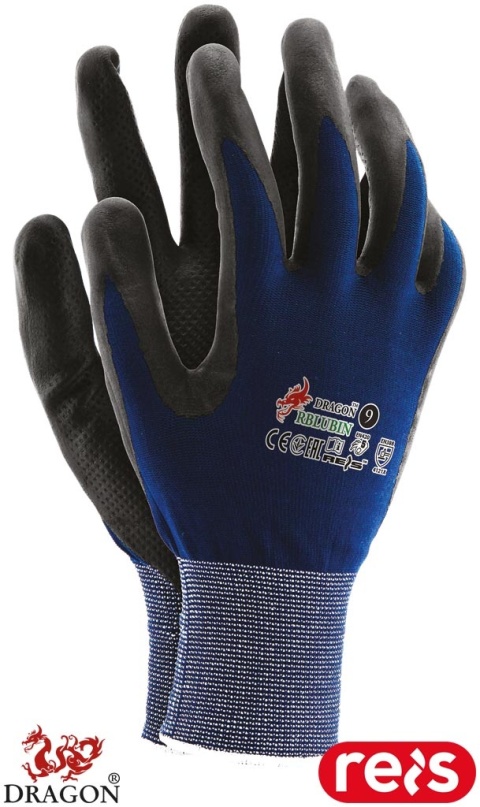 RĘKAWICE OCHRONNE RBLUBIN SPIENIONY NITRYL 12PAR