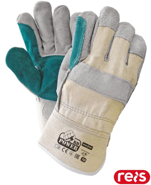 RĘKAWICE OCHRONNE RBPOWER SKÓRA BYDLĘCA DWOINA 12PAR
